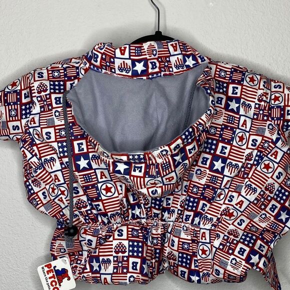 Dickens Closet Patriotic‎ Flag Dog Parka nwt - Picture 8 of 8